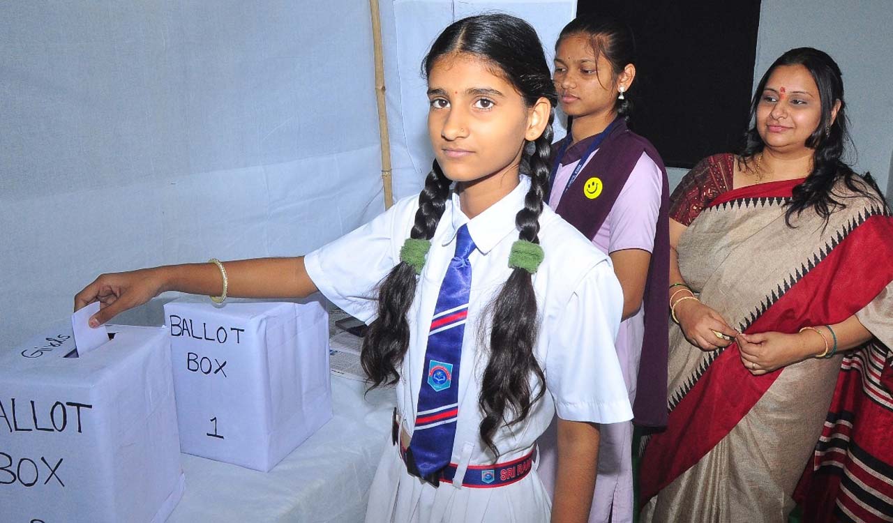 Khammam: SPL elections held to teach students about voting process