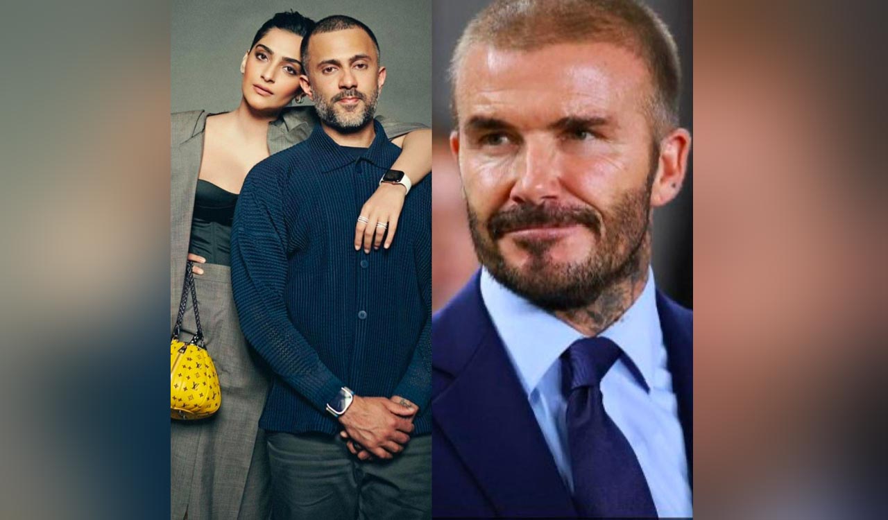 Sonam Kapoor, Anand Ahuja host David Beckham in Mumbai