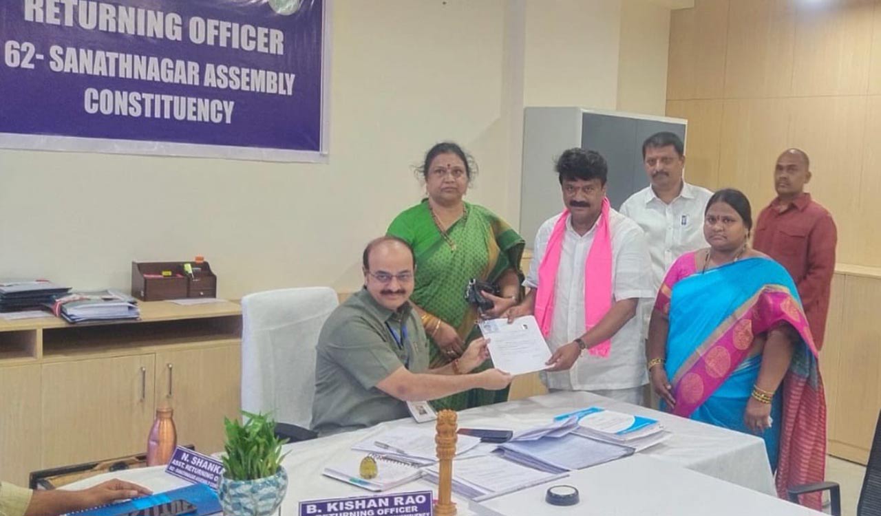 Telangana Polls 2023: Talasani Srinivas Yadav files nomination from Sanathnagar