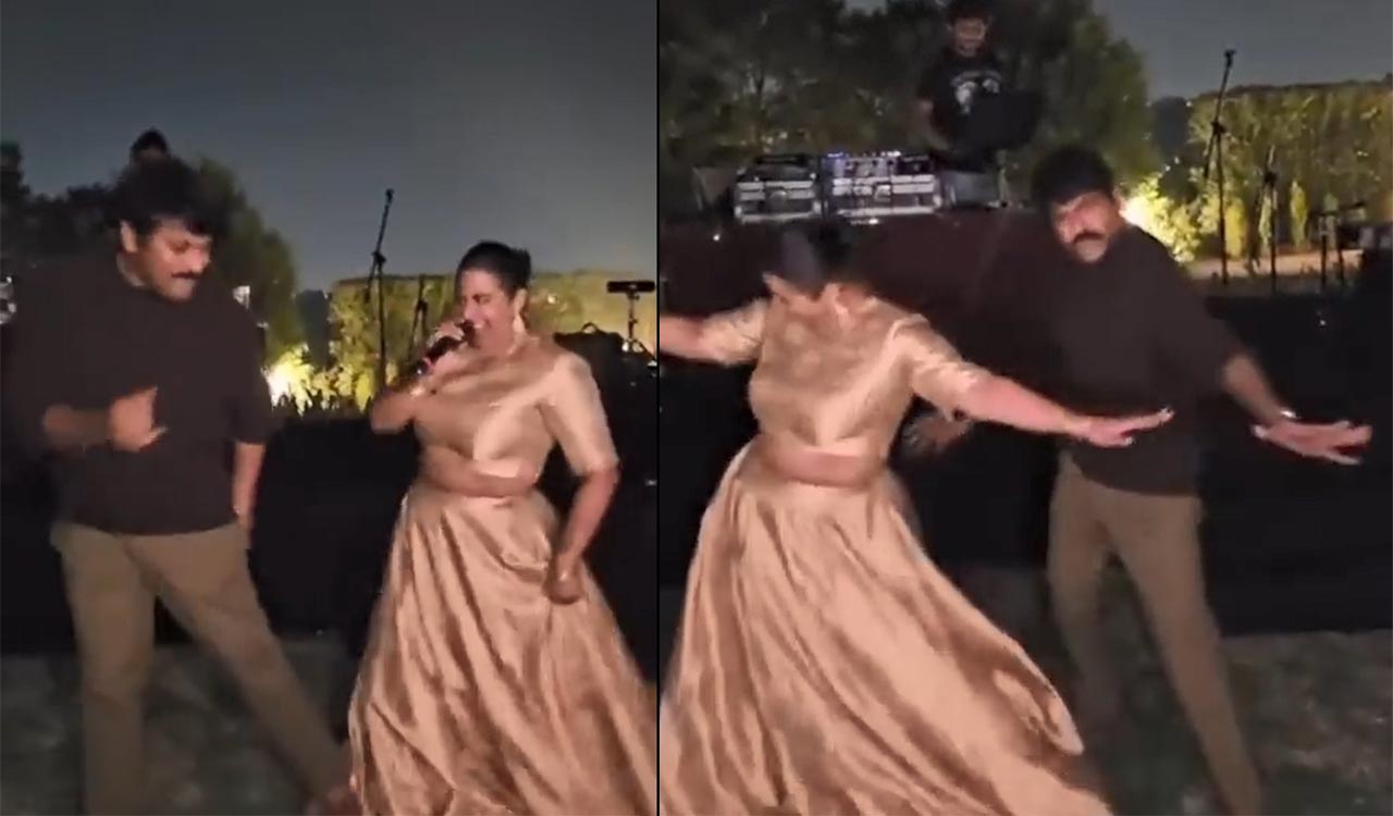 Watch: Chiranjeevi, Raja Kumari dance to ‘Jawan’ at Diwali bash