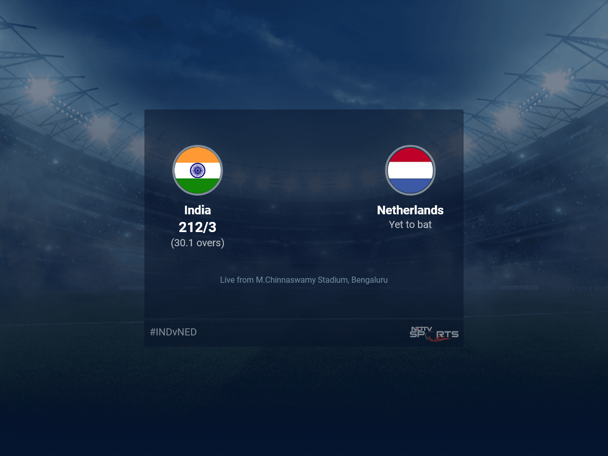 India vs Netherlands Live Score Ball by Ball, World Cup 2023 Live Cricket Score Of Today's Match on NDTV Sports