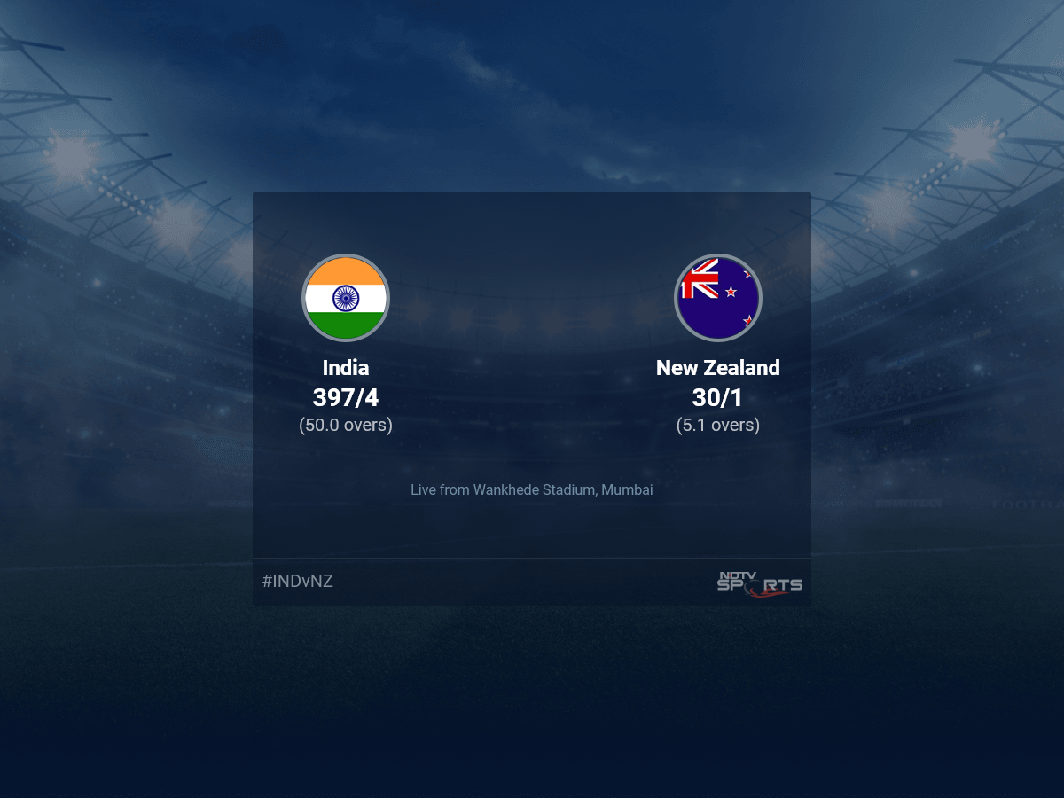 India vs New Zealand: World Cup 2023 Live Cricket Score, Live Score Of Today's Match on NDTV Sports