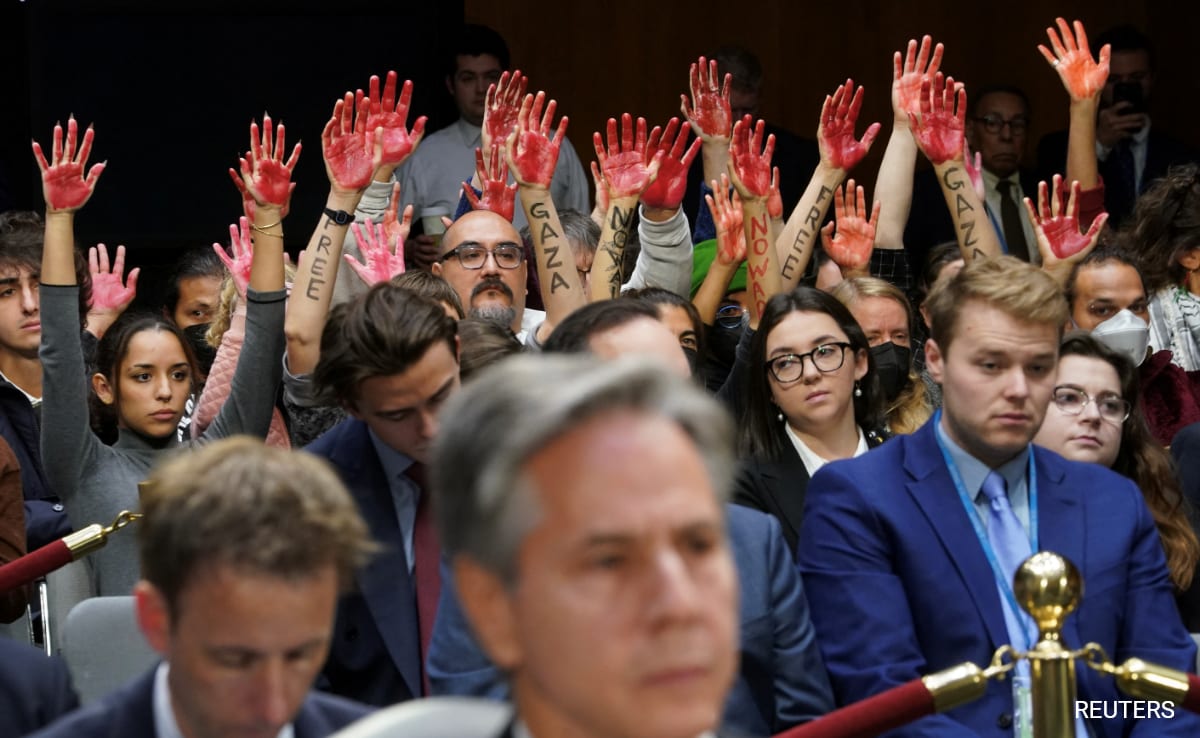 "Ceasefire Now!": Protesters Interrupt US Congress Hearing On Israel Aid