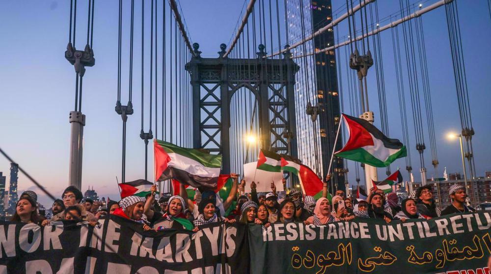 Thousands rally in New York City to support Palestine, call for immediate ceasefire