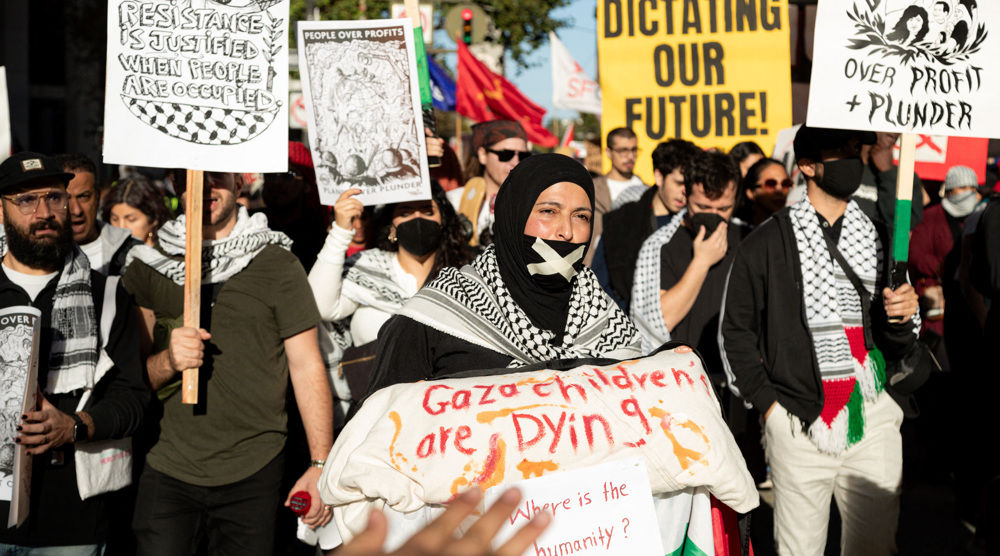 Activists gather outside APEC summit to condemn Israeli war on Gaza