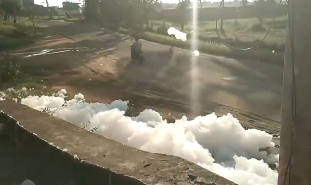 Toxic Foam In Tamil Nadu's Madurai As State Battles Heavy Rain