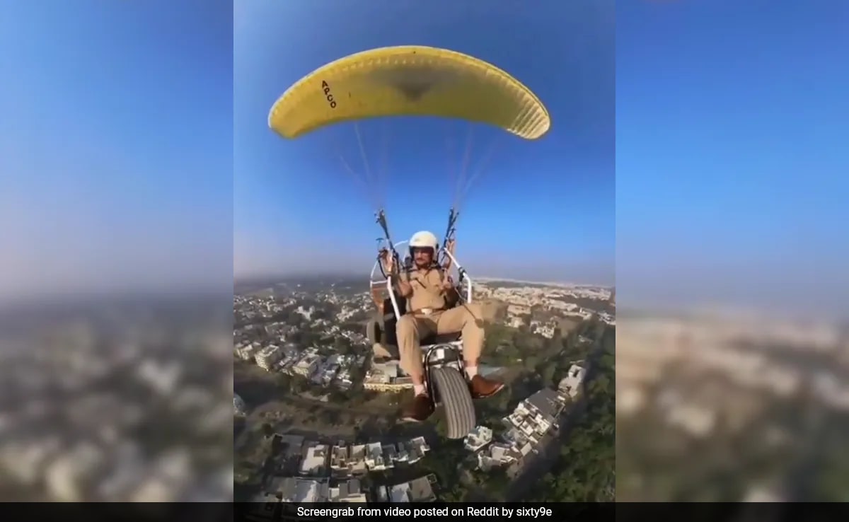 Gujarat Police Use Paramotor For Surveillance, Video Goes Viral