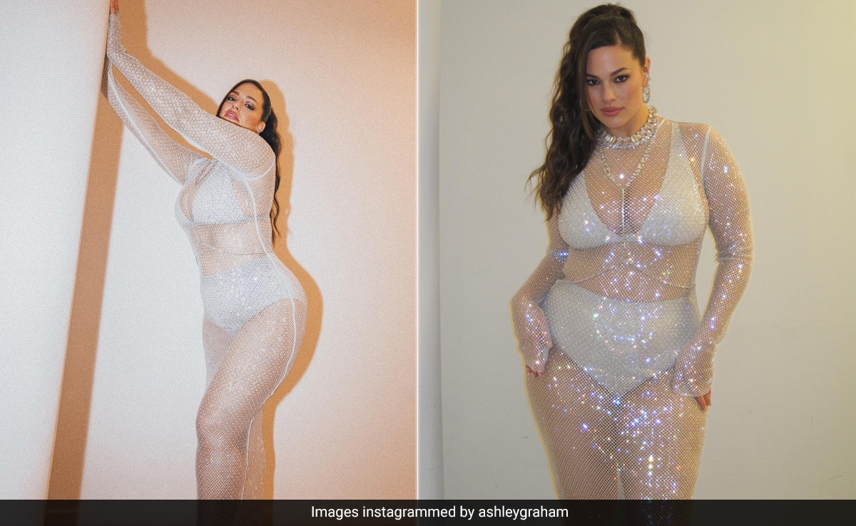 Ashley Graham's Sheer Silver Mesh Dress Is A Party Starter That Took The Risque Route