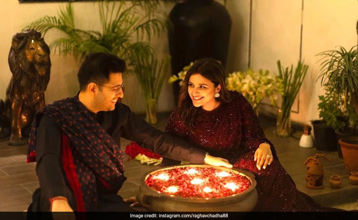 Raghav Chadha Celebrates Diwali With His "Firecracker" Parineeti Chopra