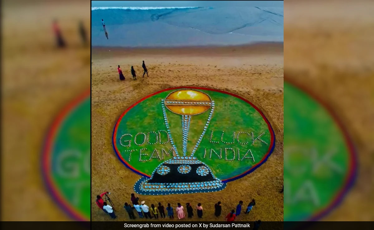 Sudarsan Pattnaik Makes Sand Art And Wishes Team India For World Cup Final