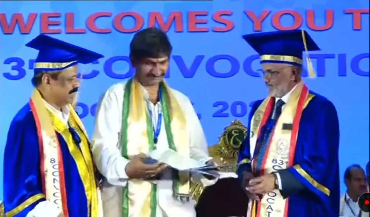 Senior journalist Dr Nandyala Bhupal Reddy awarded doctorate