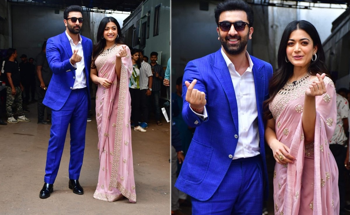 Rashmika In Pink And Ranbir In Blue Sure Do Look Dashing Together