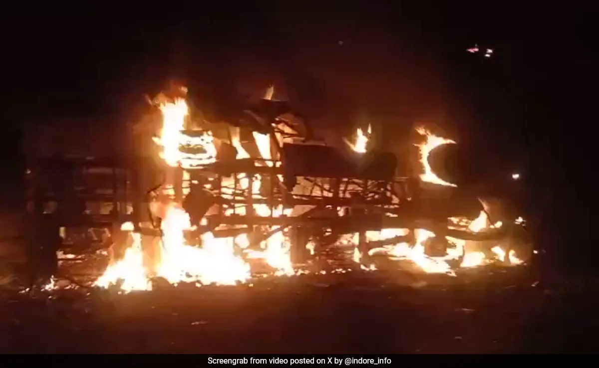 12 Killed As Bus Catches Fire After Collision With Truck In Madhya Pradesh