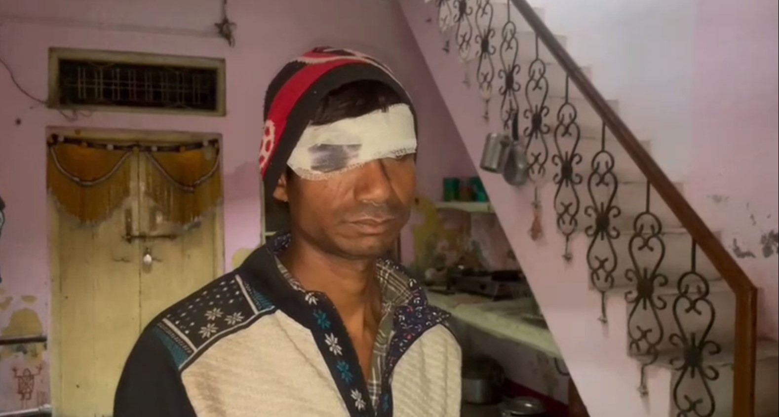 UP Man Asks For Wife's Phone, She Stabs Him In The Eye With Scissors