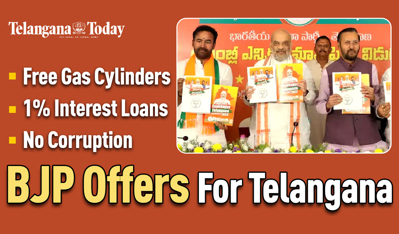 Telangana Elections: BJP Offers Free Gas Cylinders, 1 Percent Interest Loans, Corruption Free State