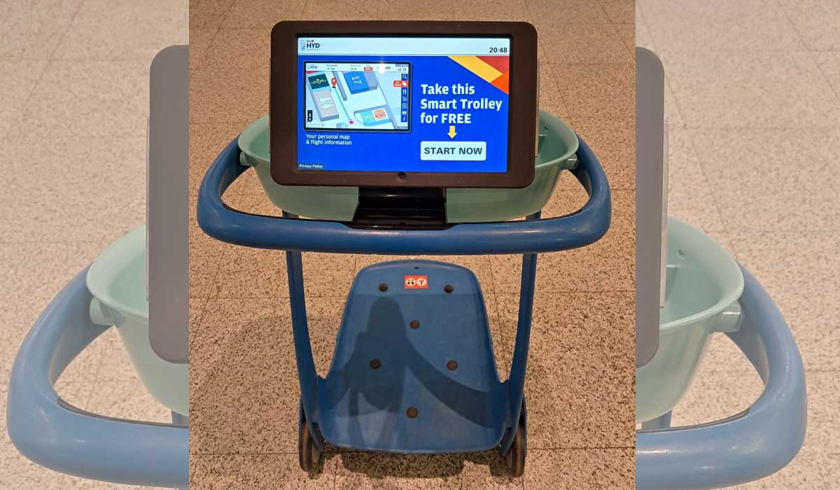 GMR Hyderabad International Airport introduces ‘smart trolleys’ with screens to guide passengers