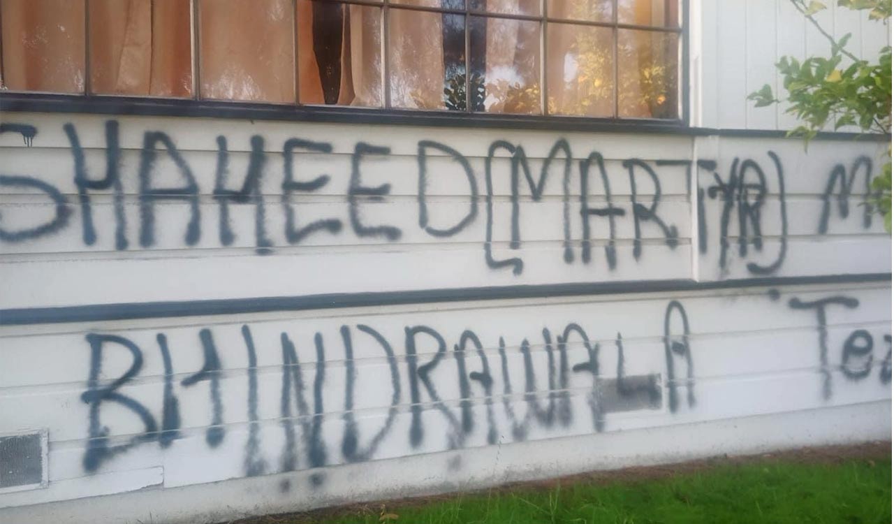 US: Hindu temple wall defaced by anti-India graffiti, cops treating it as ‘hate crime’