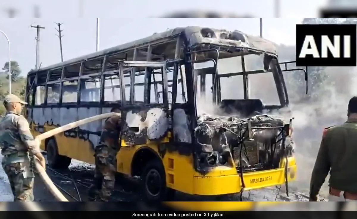 School Bus Catches Fire In Madhya Pradesh, Students, Teachers Escape Unhurt