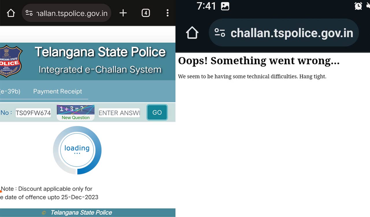 Telangana: Technical glitches leave people struggling with challan payments