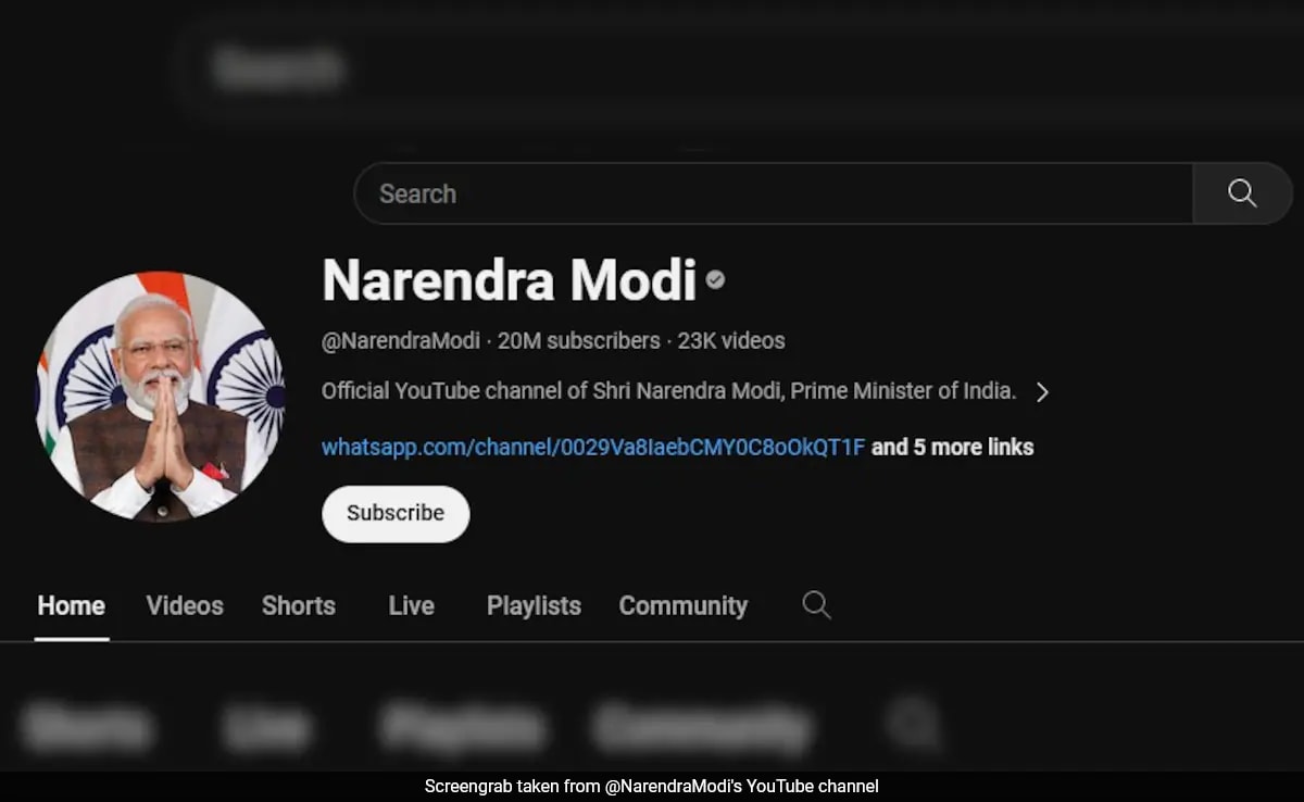 PM Modi's YouTube Subscribers Cross 2 Crore, Miles Ahead Of Global Leaders