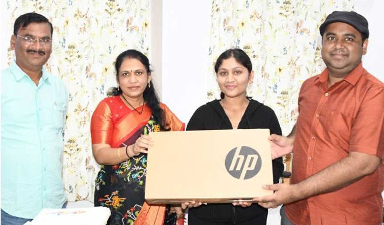 Three students get laptops under Crucial Welfare Fund in Adilabad