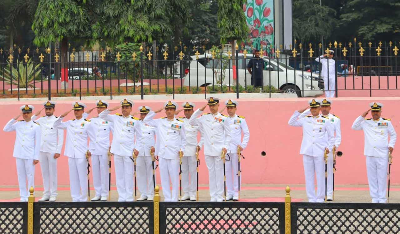 Saluting heroes: Naval Officers from Hyderabad pay homage to bravehearts on Navy Day