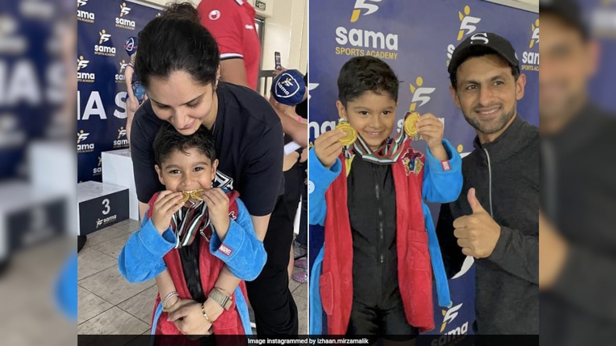 Sania-Shoaib Celebrate Son's Swimming Competition Feat. Pics Viral