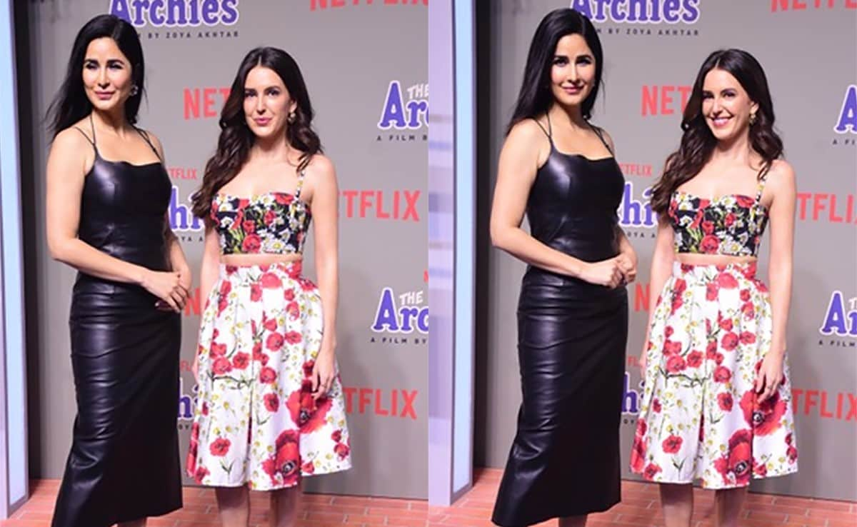 Katrina And Isabelle Kaif Conquer The Sister Style Game In Contrasting Black And White For The Archies Premiere