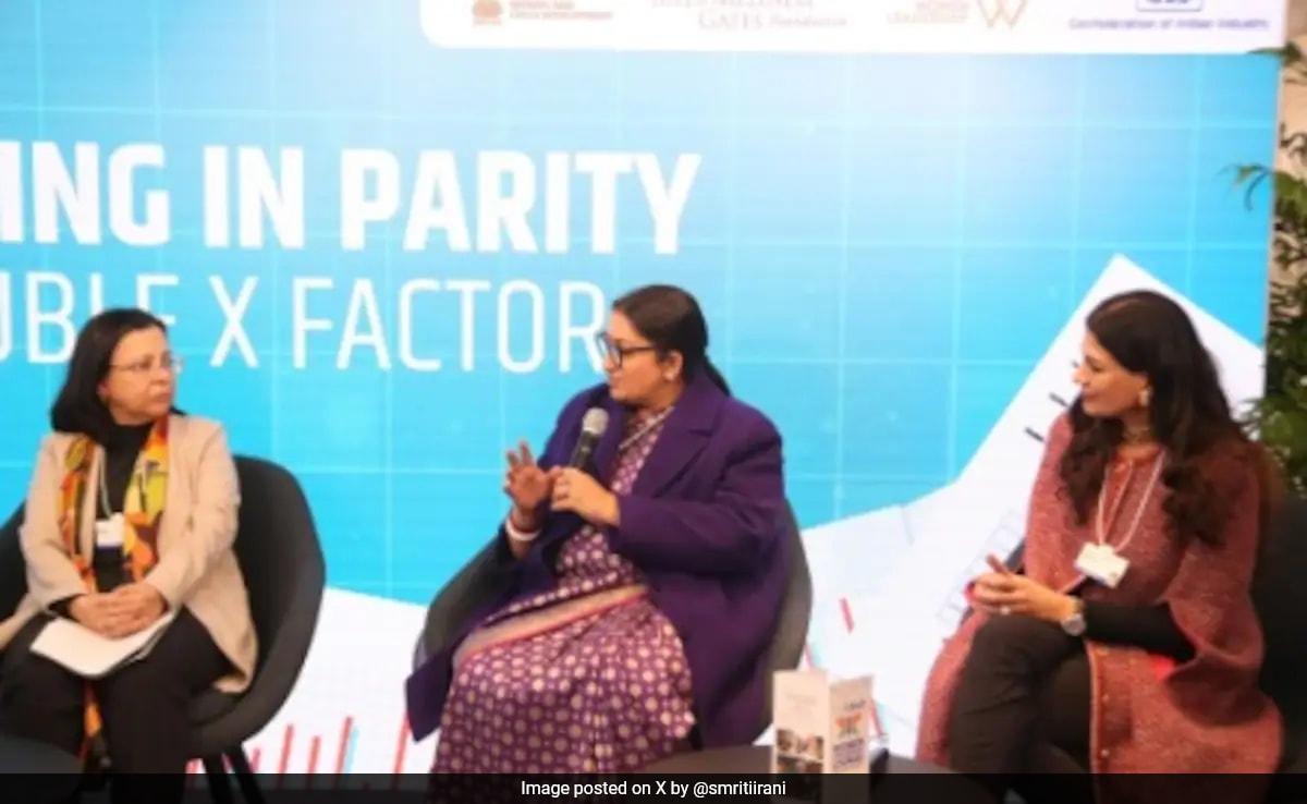 At Davos, Smriti Irani Credits PM Modi For Prioritising Women's Dignity