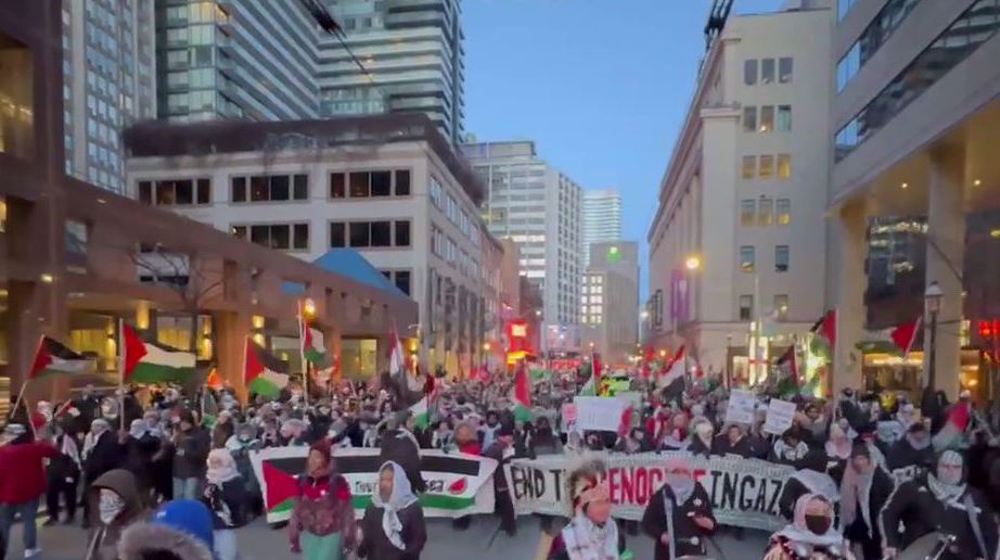 Thousands rage in Toronto against Israeli genocide as Gaza war marks 100 days