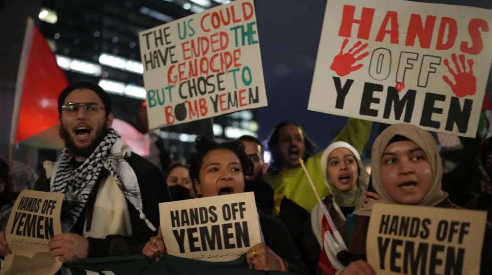 Protesters in New York condemn US attacks against Yemen