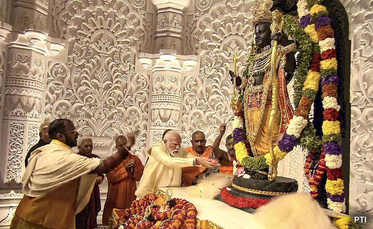 PM Modi At Ram Temple In Ayodhya For Grand Ceremony, Nationwide Celebrations