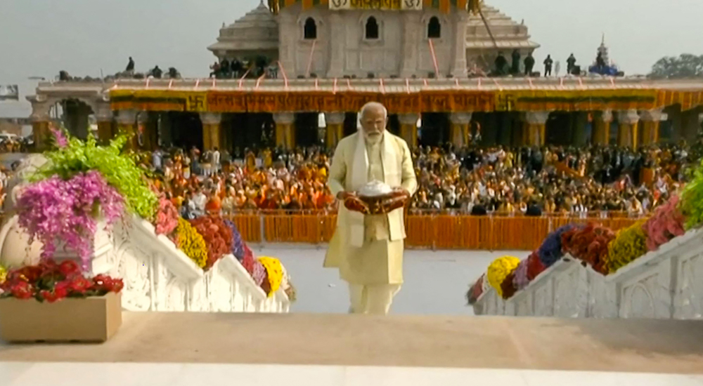 India’s Modi inaugurates Hindu temple on site of razed mosque ahead of elections