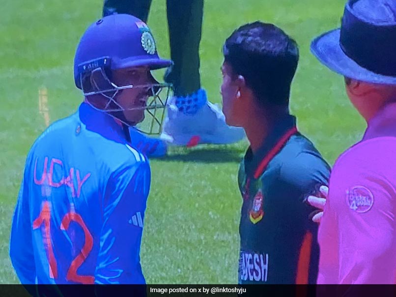 Watch: India U19 Captain's Ugly Spat With BAN U19 Star, Umpire Intervenes