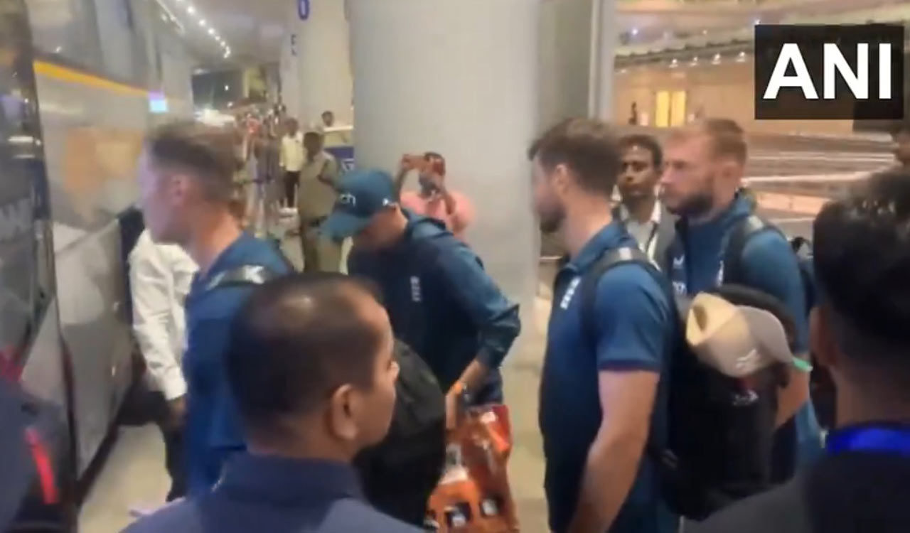 England Cricket team lands in Hyderabad for five-test series against India