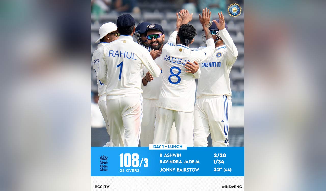 IND vs ENG: Spinners reduce England to 108/3 at Lunch