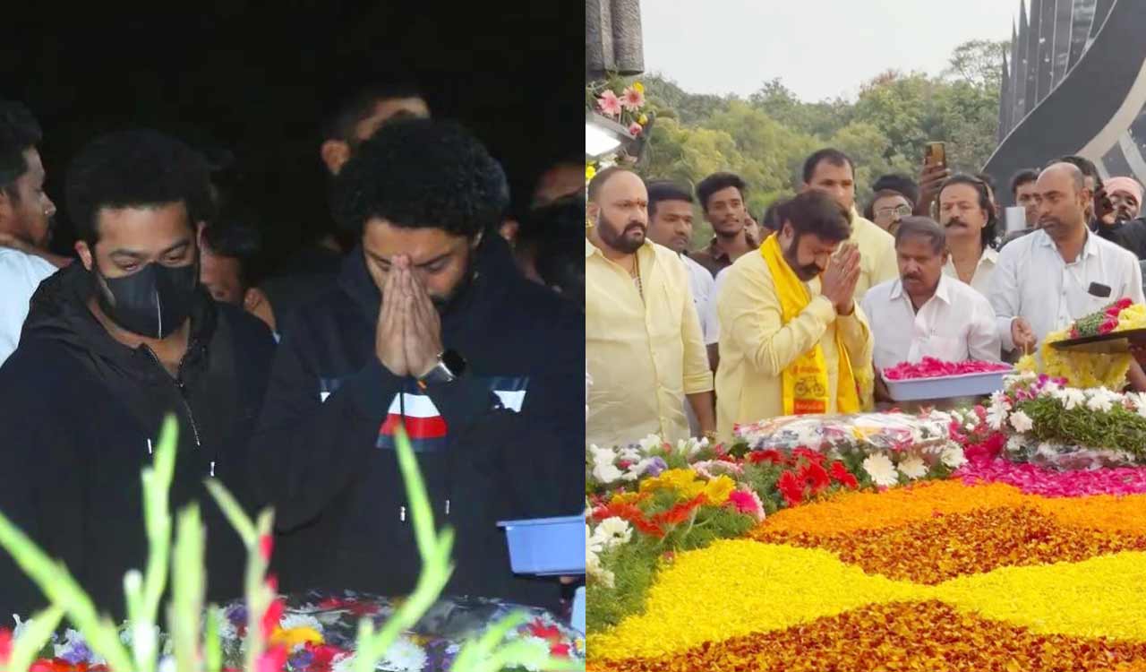 Jr NTR, Balakrishna pay tributes to N T Rama Rao on death anniversary