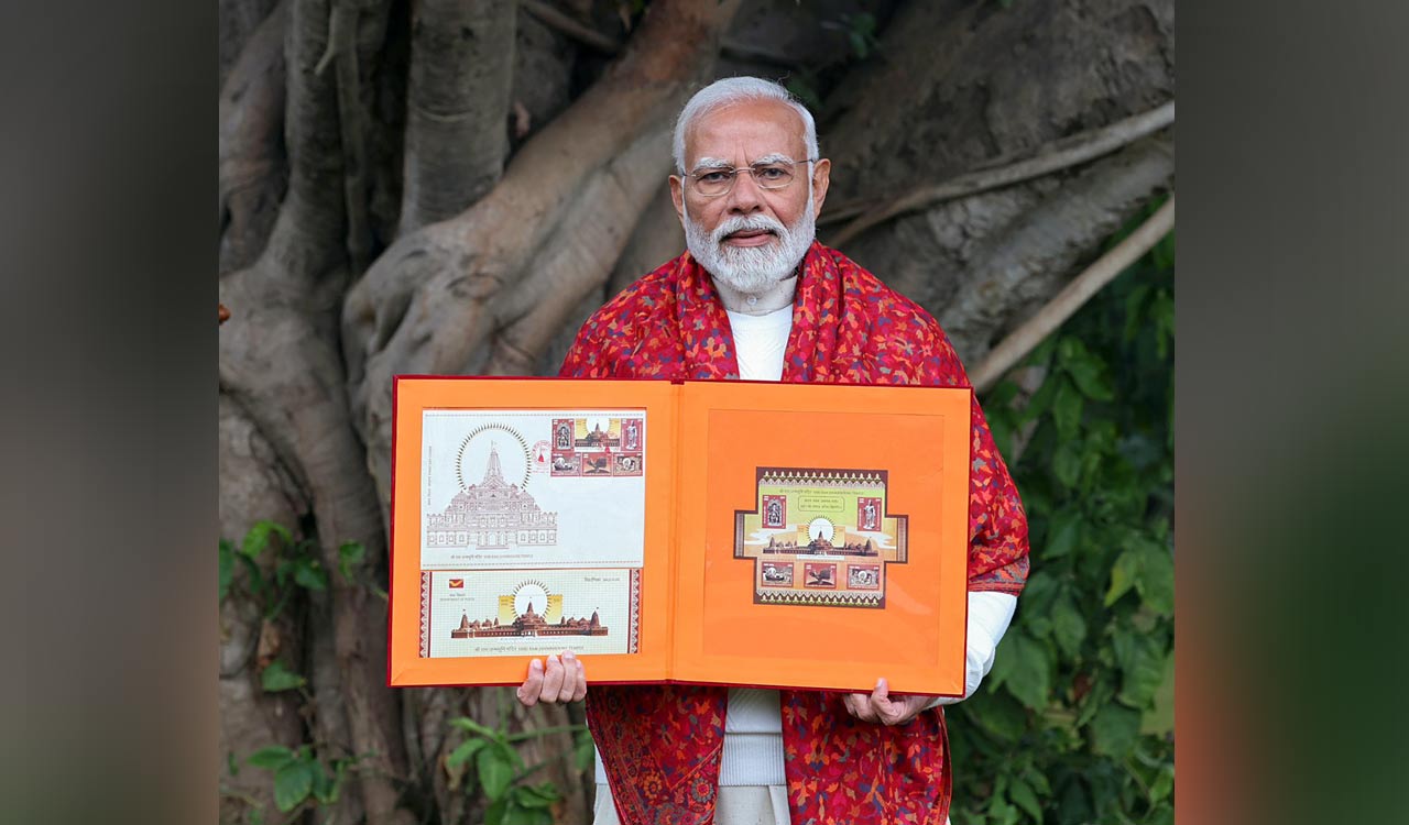 PM Modi releases commemorative postage stamps on Ram temple