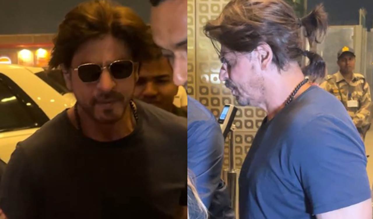 Shah Rukh Khan rocks ponytail look at Mumbai airport snap