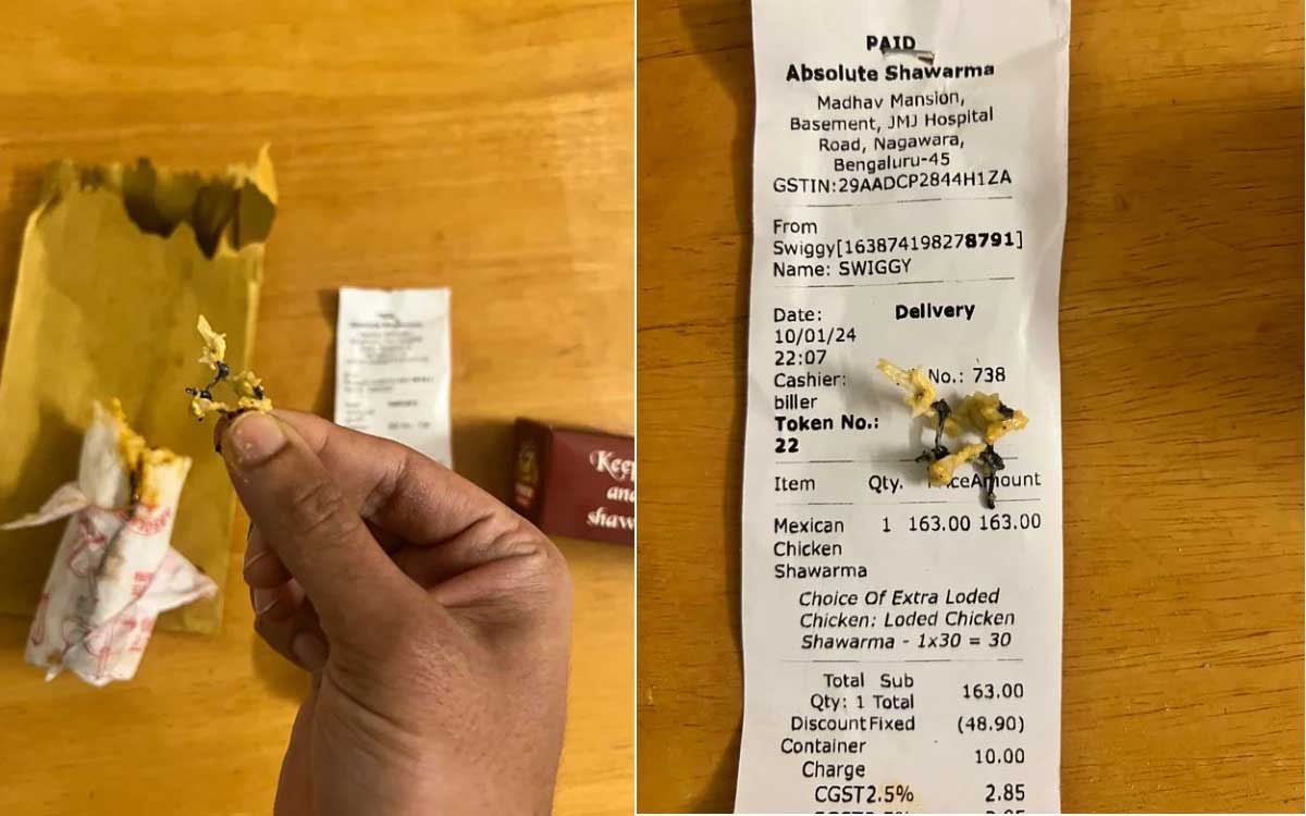 Swiggy offers “Rs. 50 refund” to customer who finds hazardous metal mesh in Shawarma