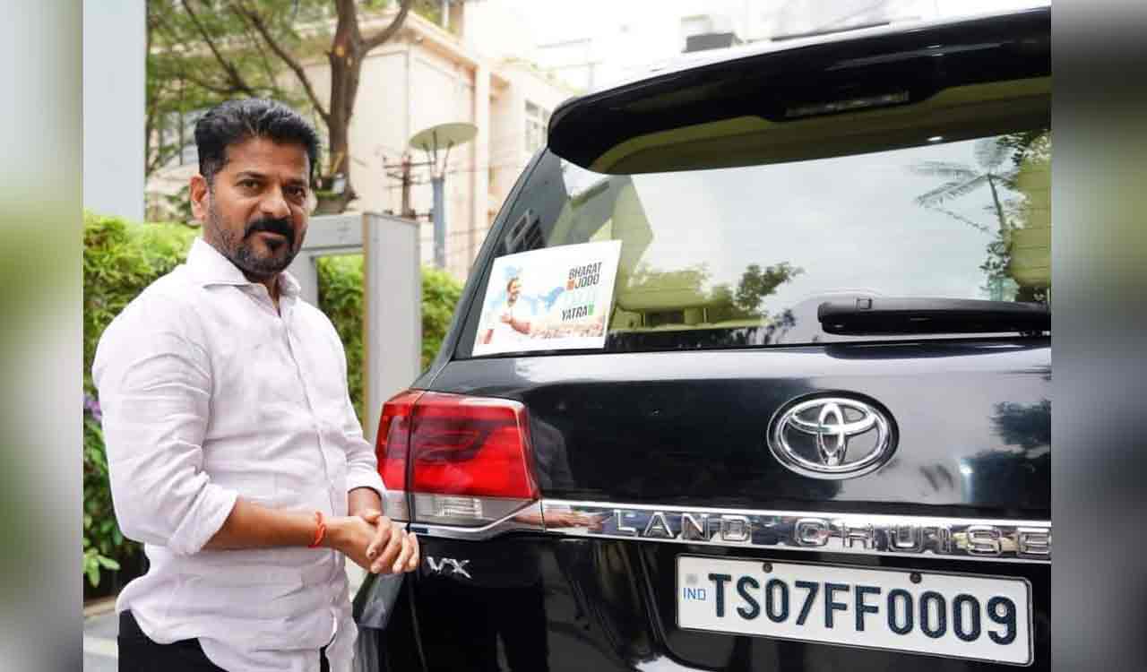 CM Revanth Reddy joins ‘Bharat Jodo Nyay Yatra’ sticker campaign