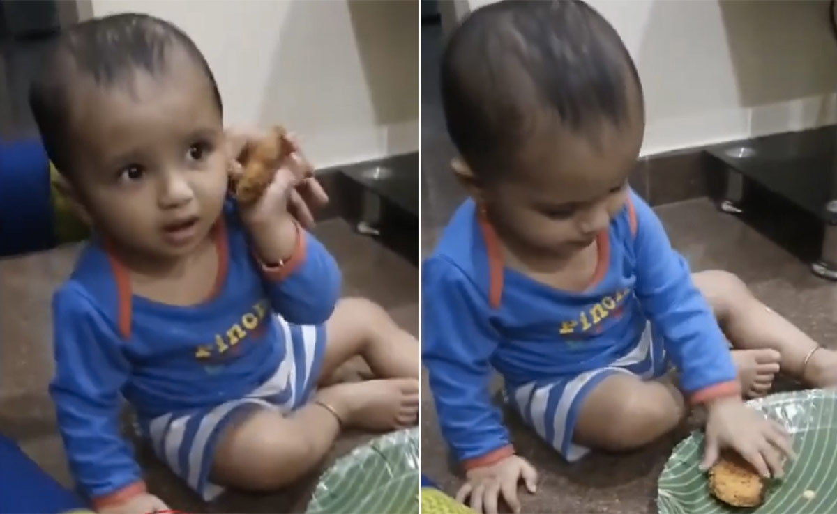 Anand Mahindra Shares Video Of Toddler Mistaking Food For Phone, Conveys Message