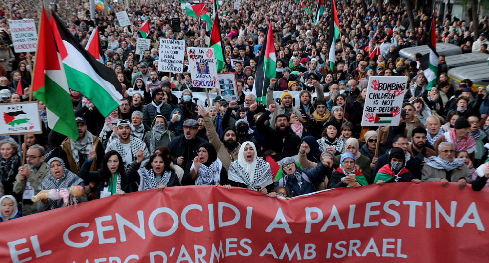 Protesters in Spain call for end to Gaza genocide, break of ties with Israel