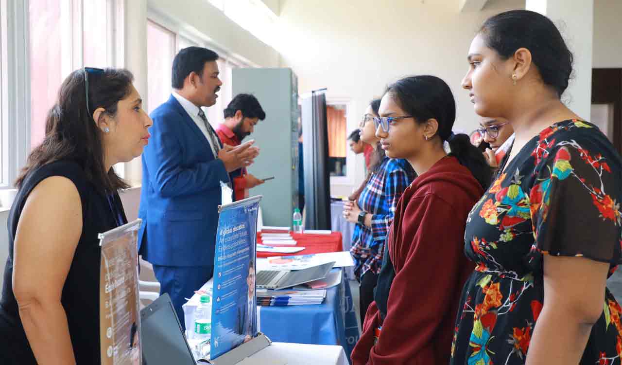 Students and parents explore academic and career pathways at Manthan University Fair