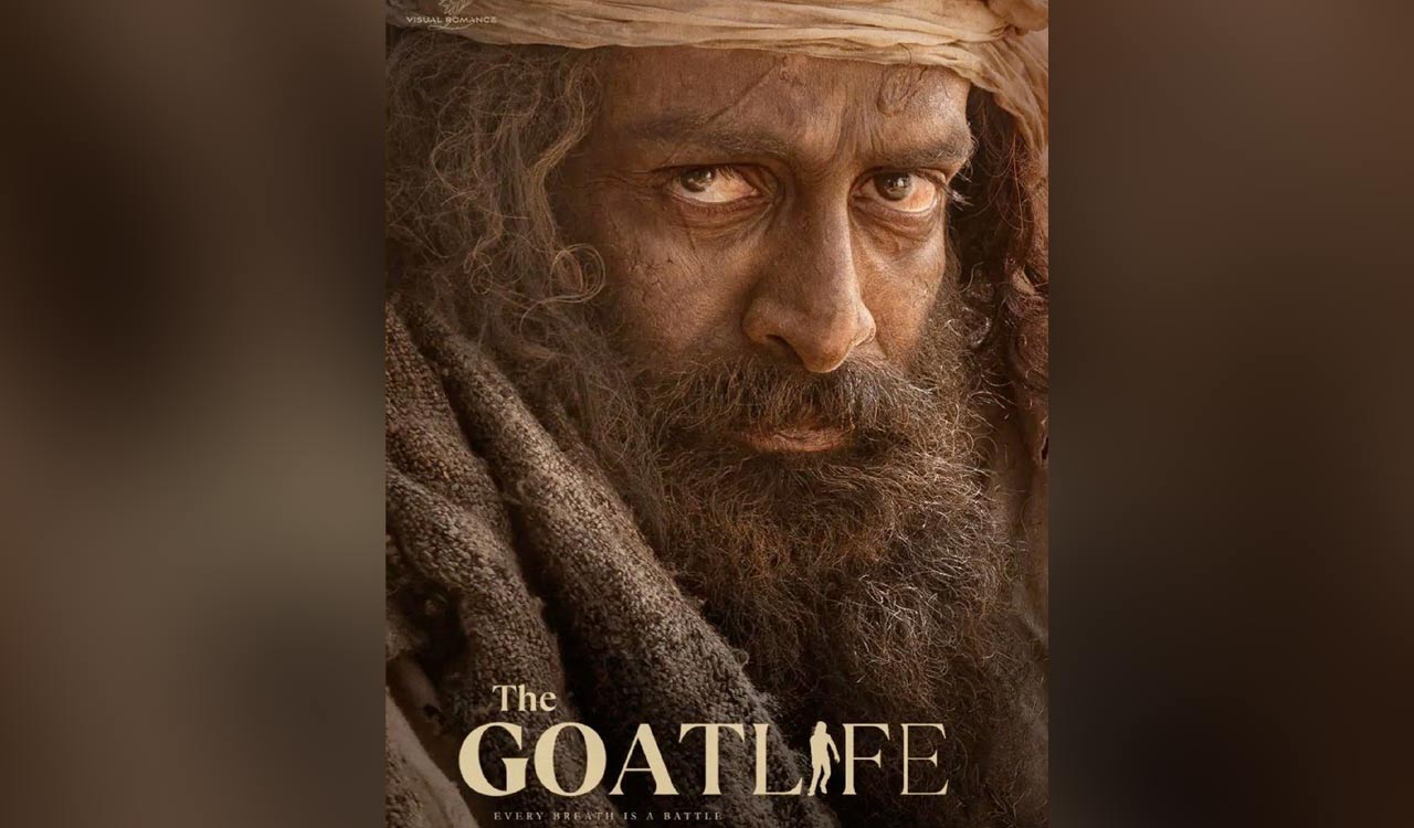 Rebel Star Prabhas unveils first look poster of Prithviraj Sukumaran’s ‘The Goat Life’