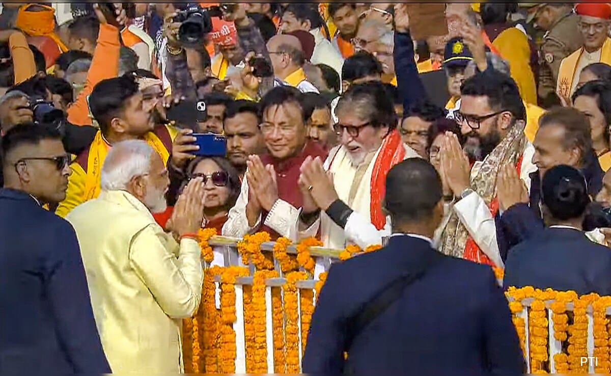 Watch: PM Modi, Amitabh Bachchan Greet Each Other At Ram Temple Event