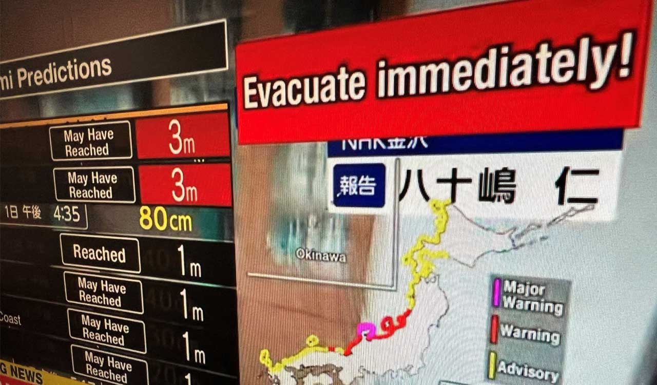 Tsunami waves reach Japan’s coast following major quakes