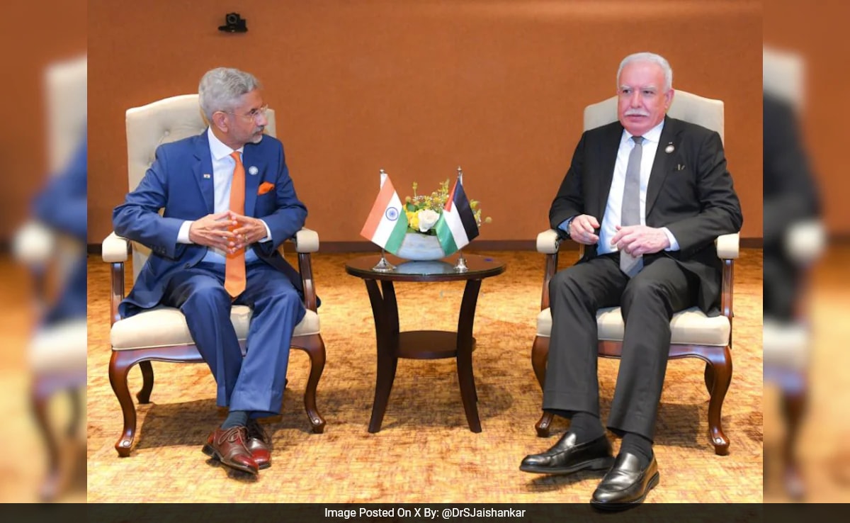 "Reiterated 2-State Solution": S Jaishankar Meets Palestine Minister