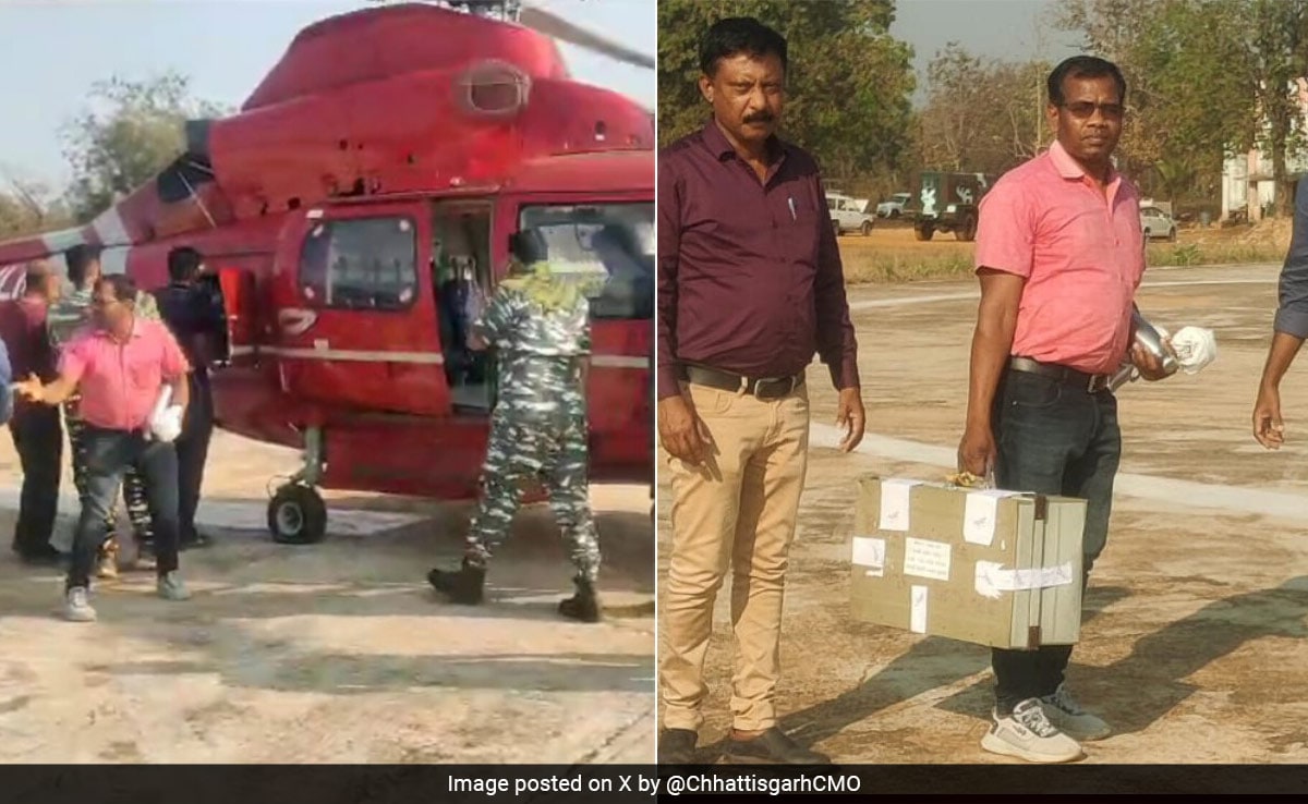 Question Papers Reach Chhattisgarh Village In Chopper Ahead Of Board Exams