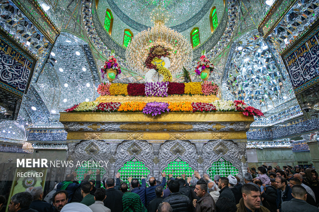 Imam Hussein (AS) shrine decorated with flowers